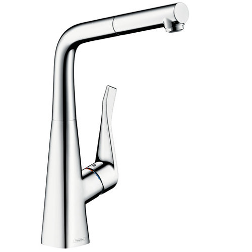 Смеситель для кухни с выдвижным душем Hansgrohe Metris 14821000