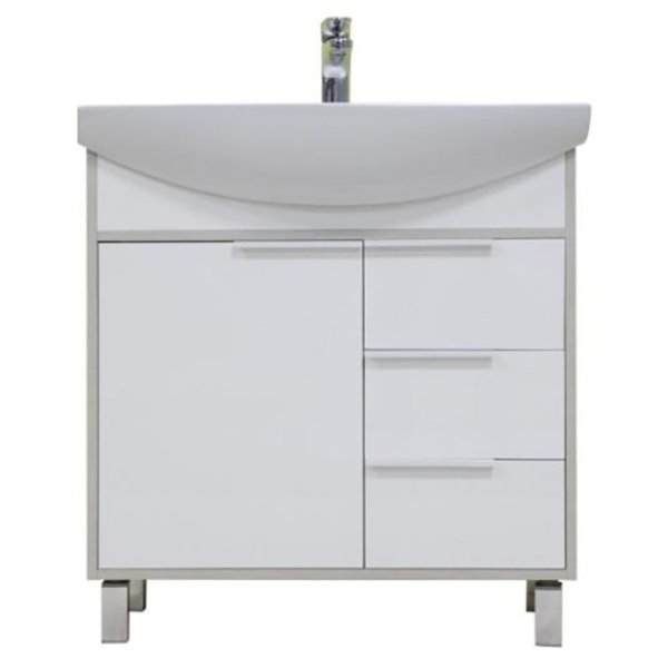 Тумба под раковину Акватон Рико 80 1A215401RIB90 белый/ясень фабрик